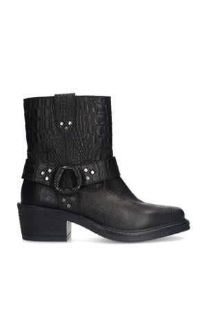 leren bikerboots zwart