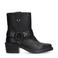 Sacha leren bikerboots zwart