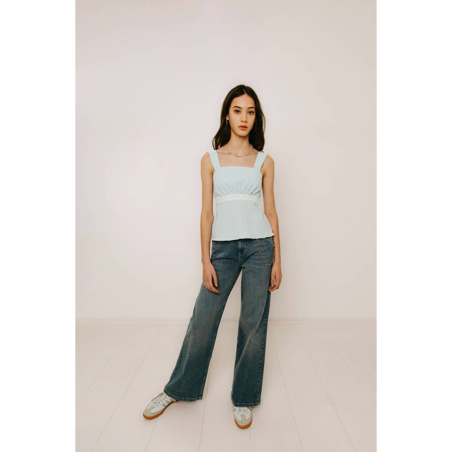 Frankie&Liberty mouwloze top lichtblauw