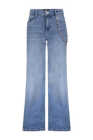 wide leg high waist jeans medium blue denim