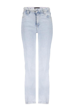 regular high waist light blue denim