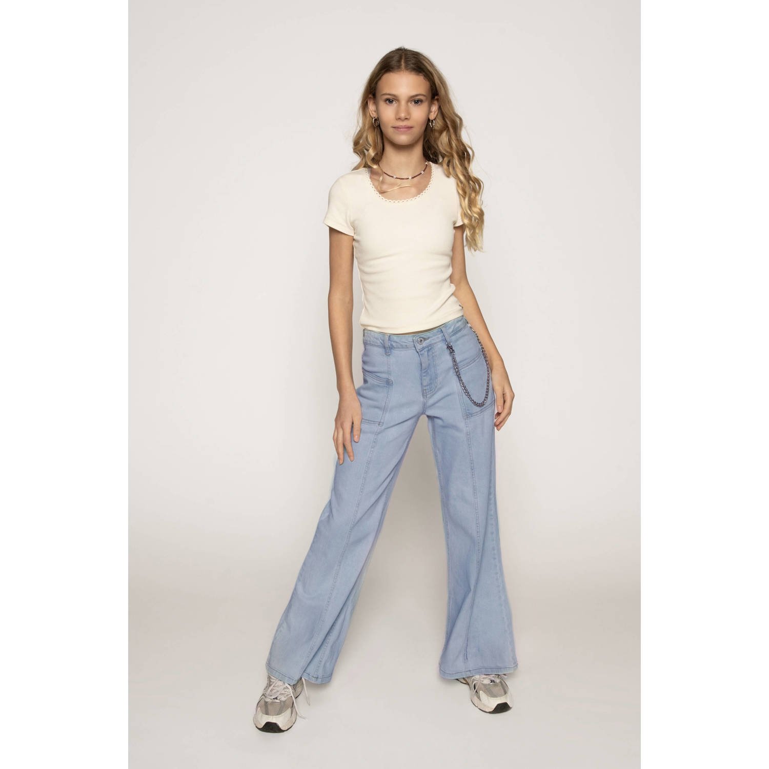 Frankie&Liberty wide leg jeans light blue denim