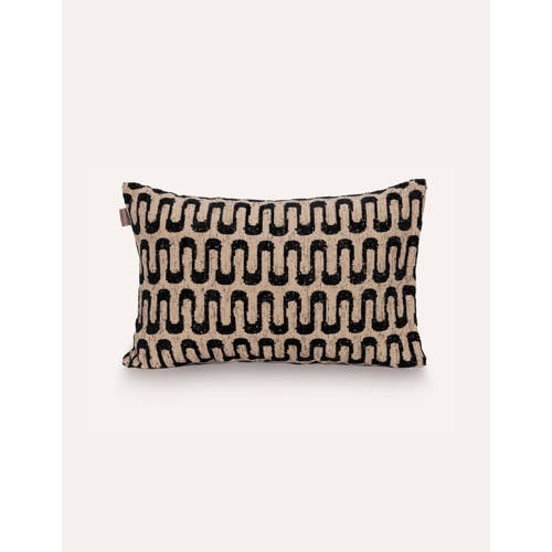 Dogguo sierkussen RETRO-WAVE-CUSHION-BEIGE/BLACK (60x40 cm) afbeelding