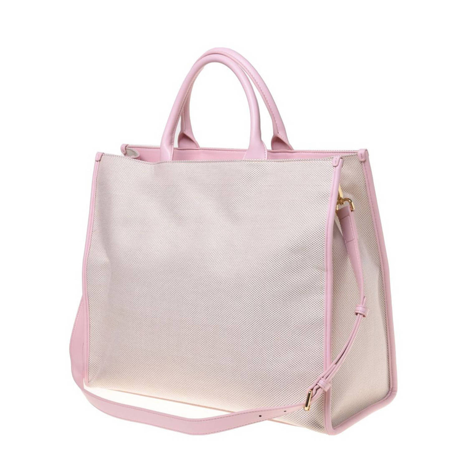 Love Moschino gestreepte shopper Flower roze
