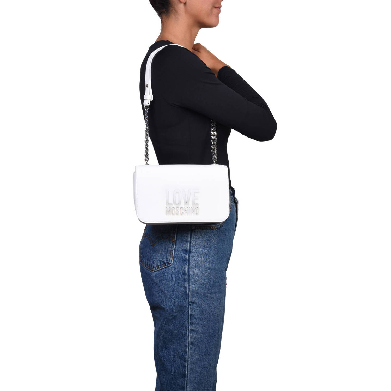 Love Moschino schoudertas Prism wit