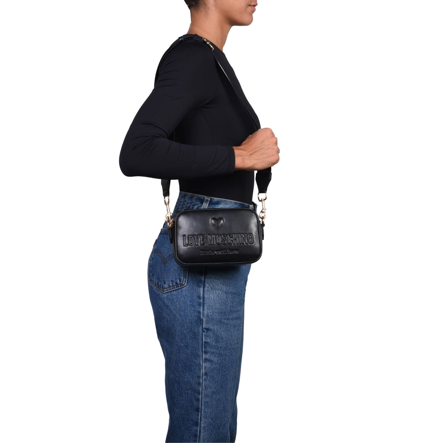 Love Moschino crossbody tas Ember zwart