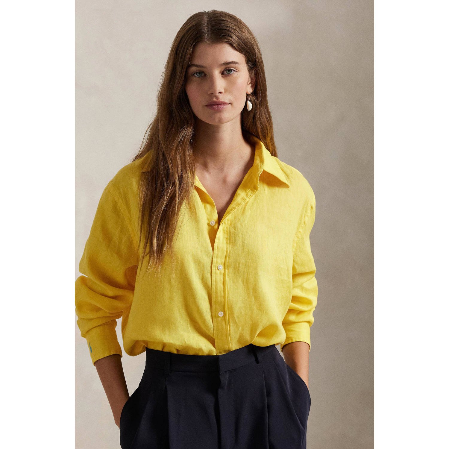 Polo Ralph Lauren Loose fit overhemdblouse van puur linnen met knoopsluiting