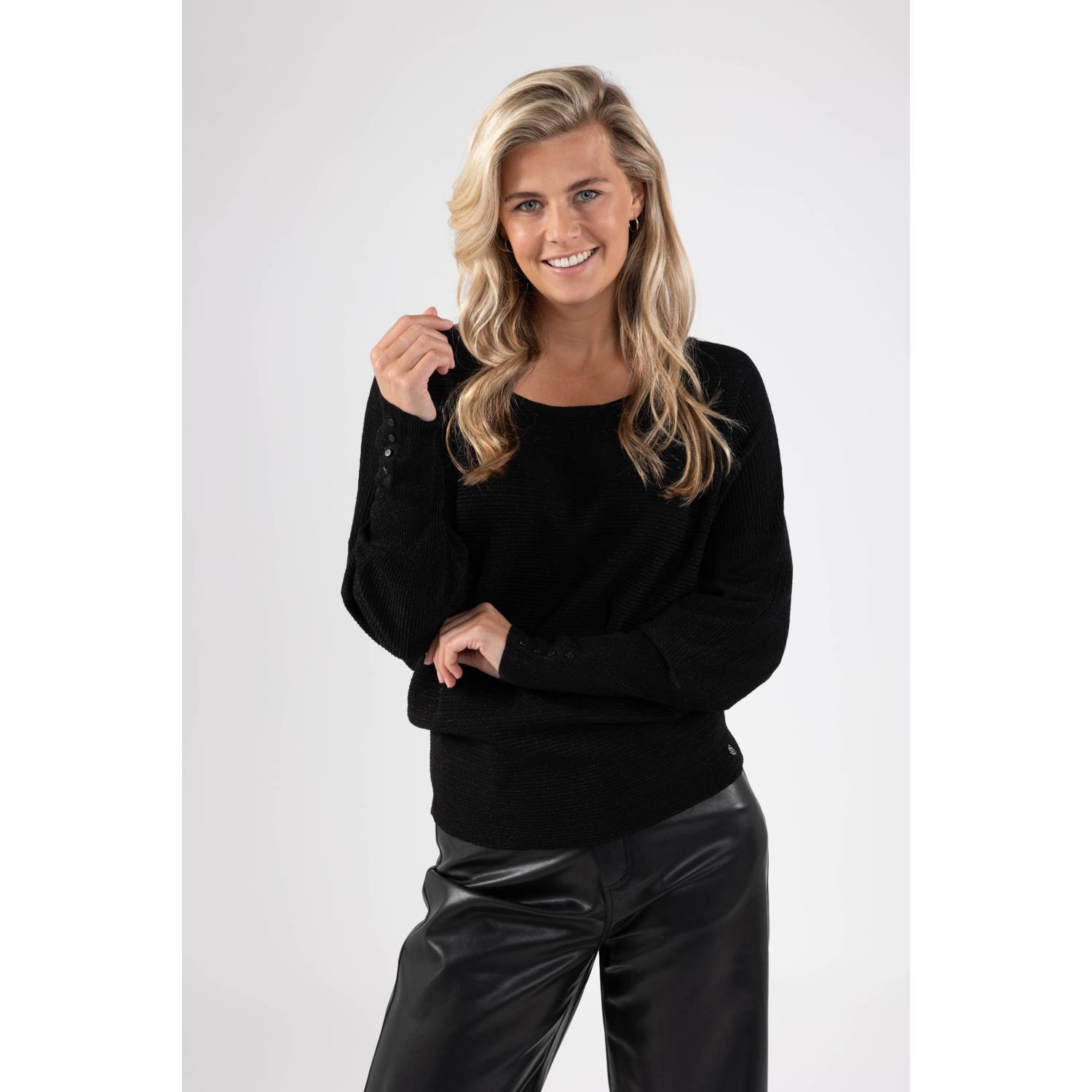 NUKUS Dames Truien & Vesten Batwing Pullover Lurex Zwart