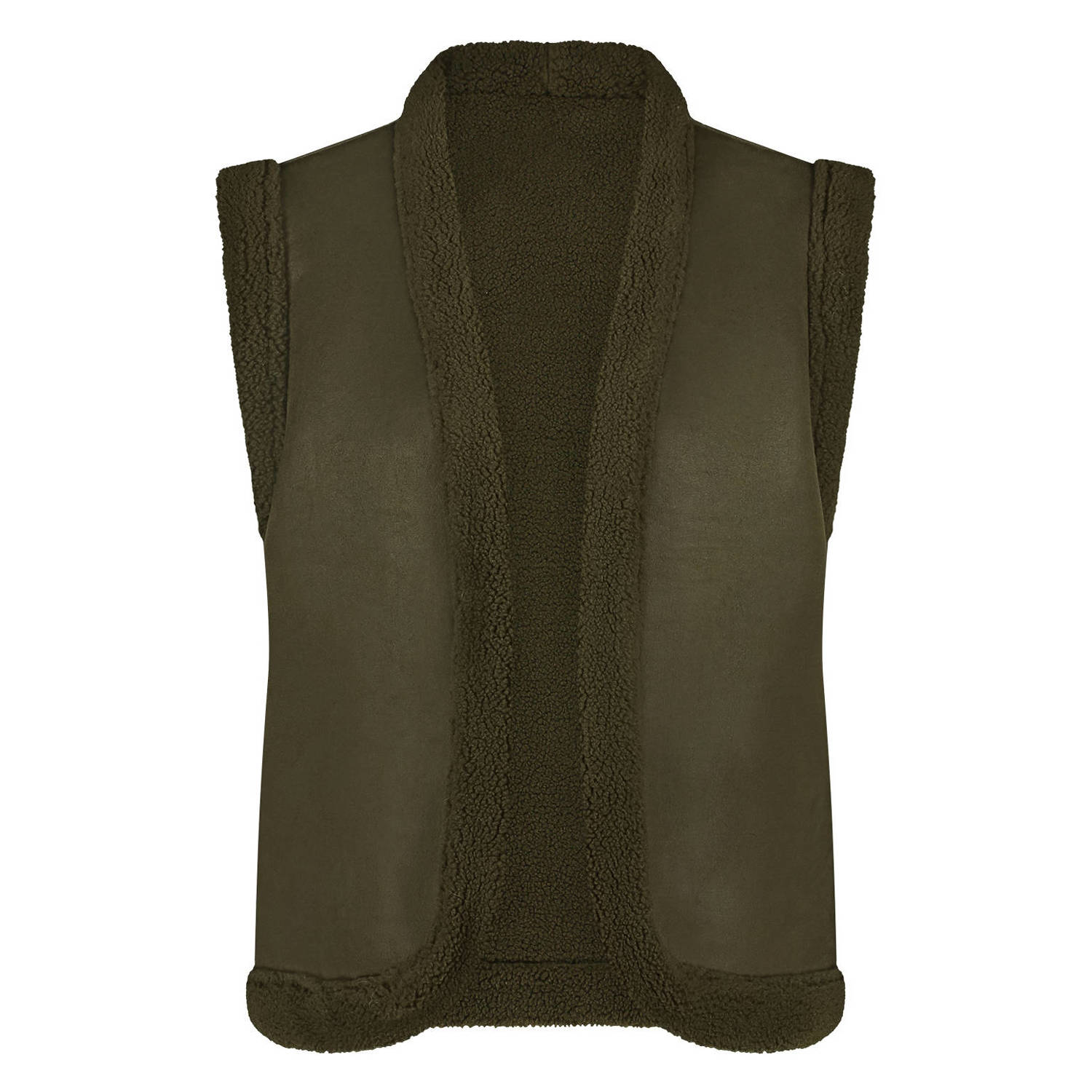 Nukus Elegante Olijf Gilet voor Vrouwen Green Dames