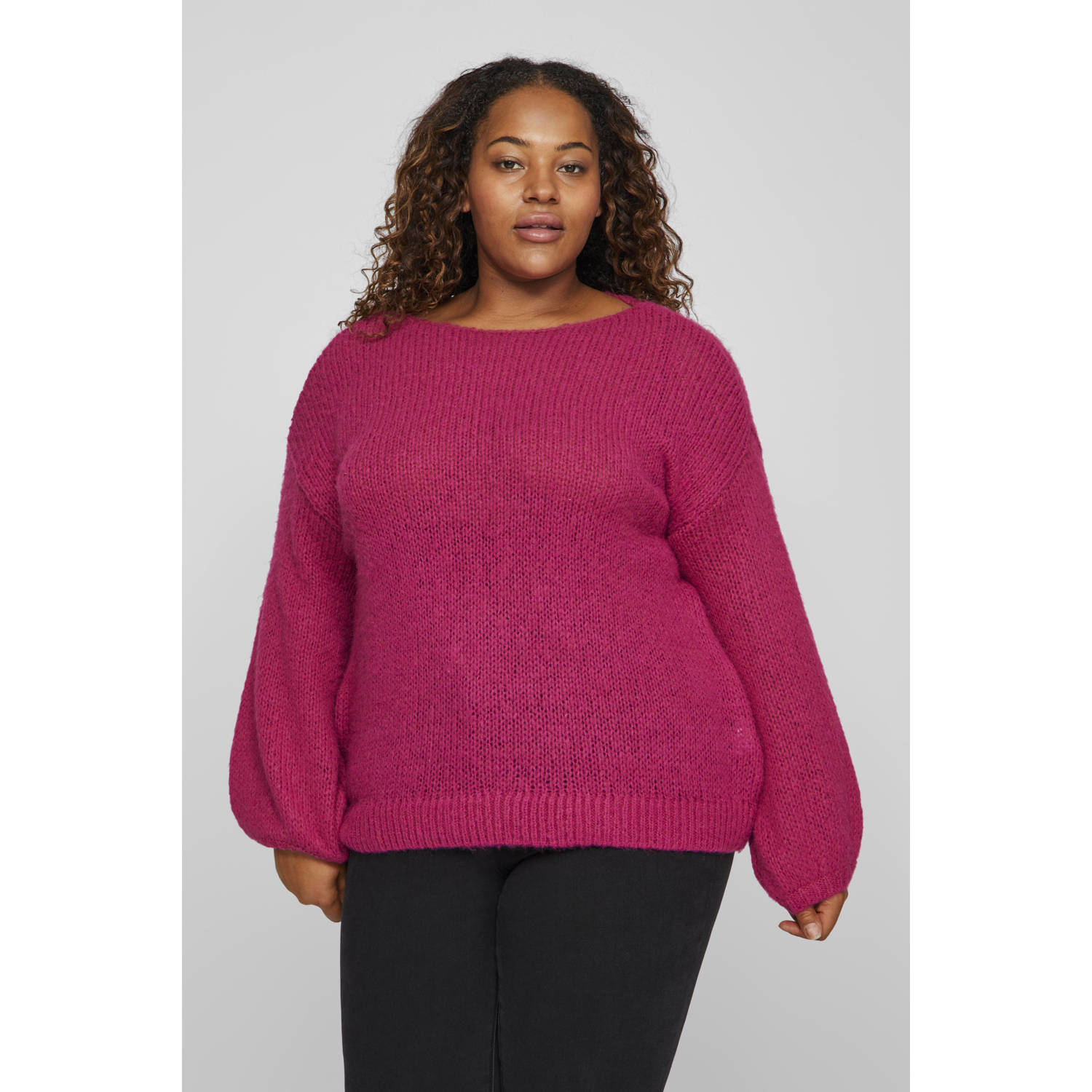 EVOKED VILA gebreide trui VICHOCA fuchsia