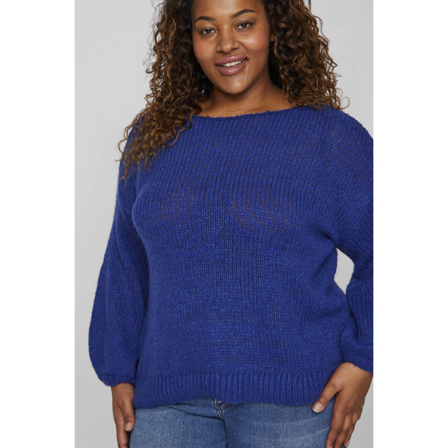EVOKED VILA gebreide trui VICHOCA blauw