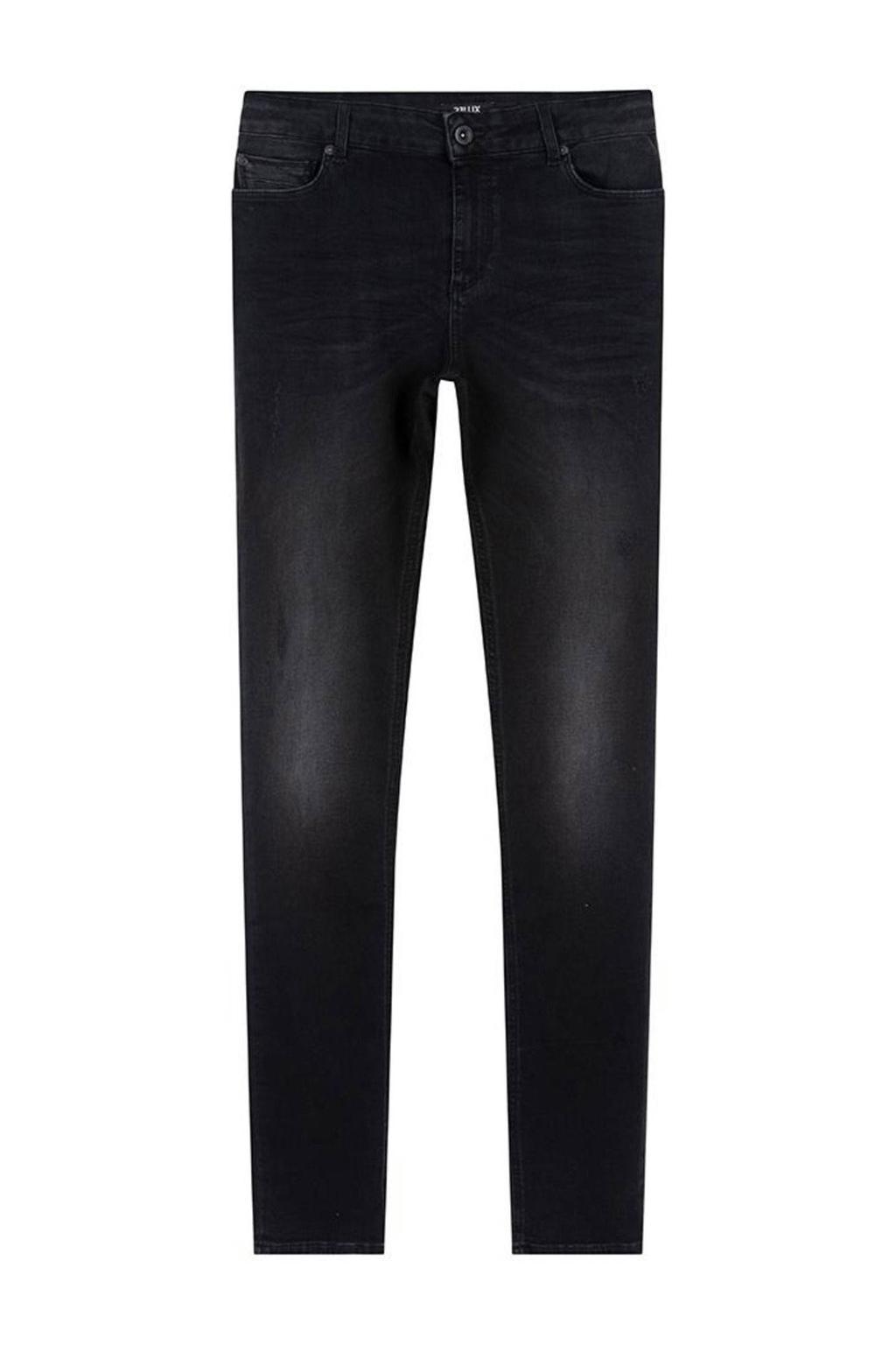 Black denim jongens Rellix tapered fit jeans used black van stretchdenim met regular waist en effen