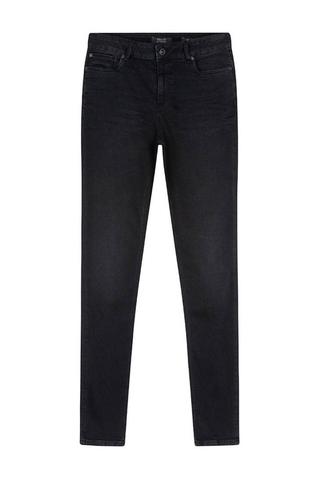 Black denim jongens Rellix slim fit jeans black met regular waist en effen