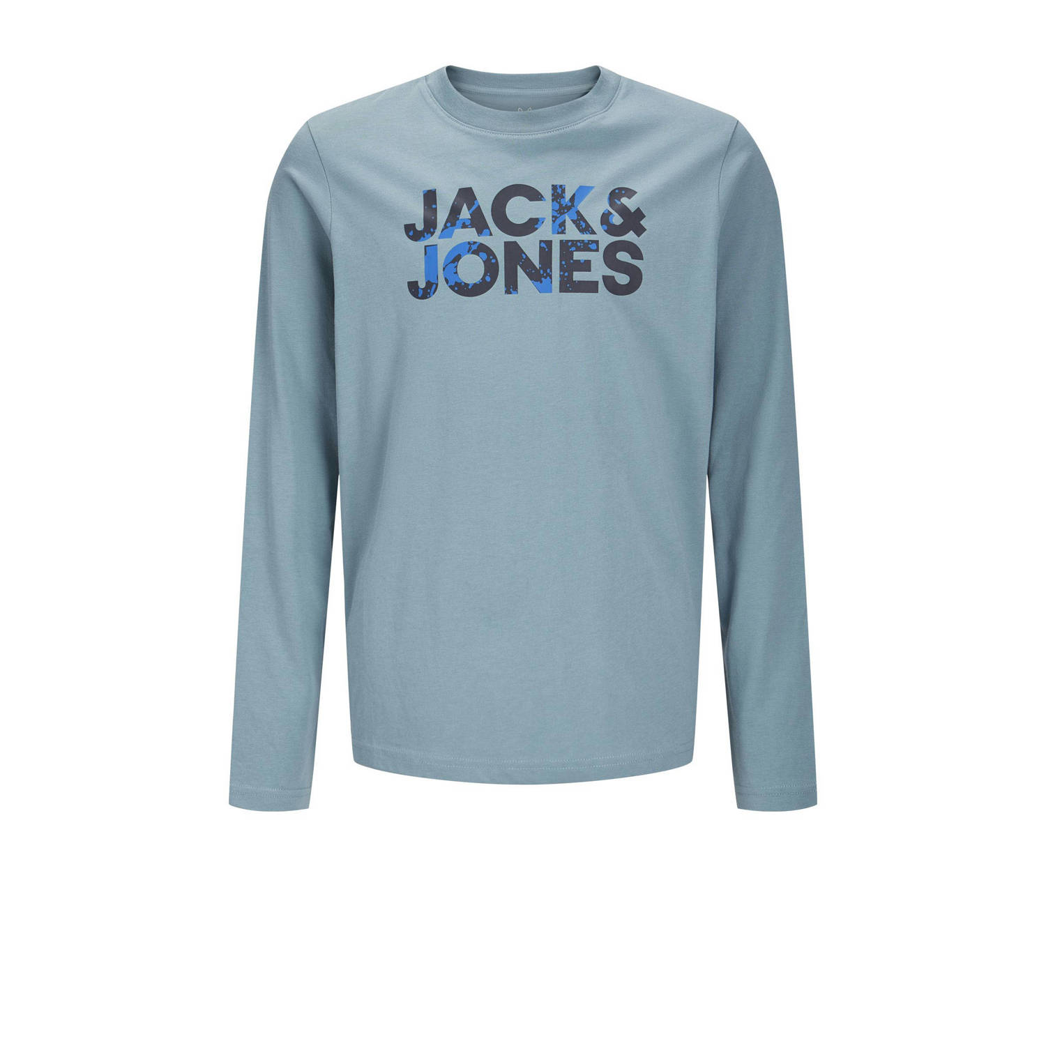 JACK & JONES JUNIOR longsleeve JJSTYD CORP SPLASH met logo lichtblauw