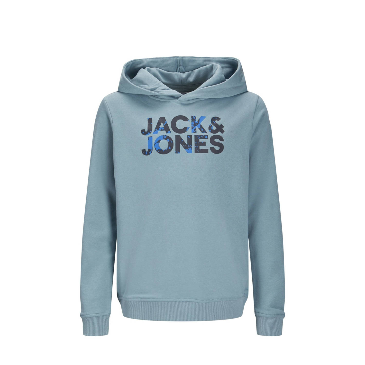 JACK & JONES JUNIOR hoodie JJSTYD CORP SPLASH met logo lichtblauw