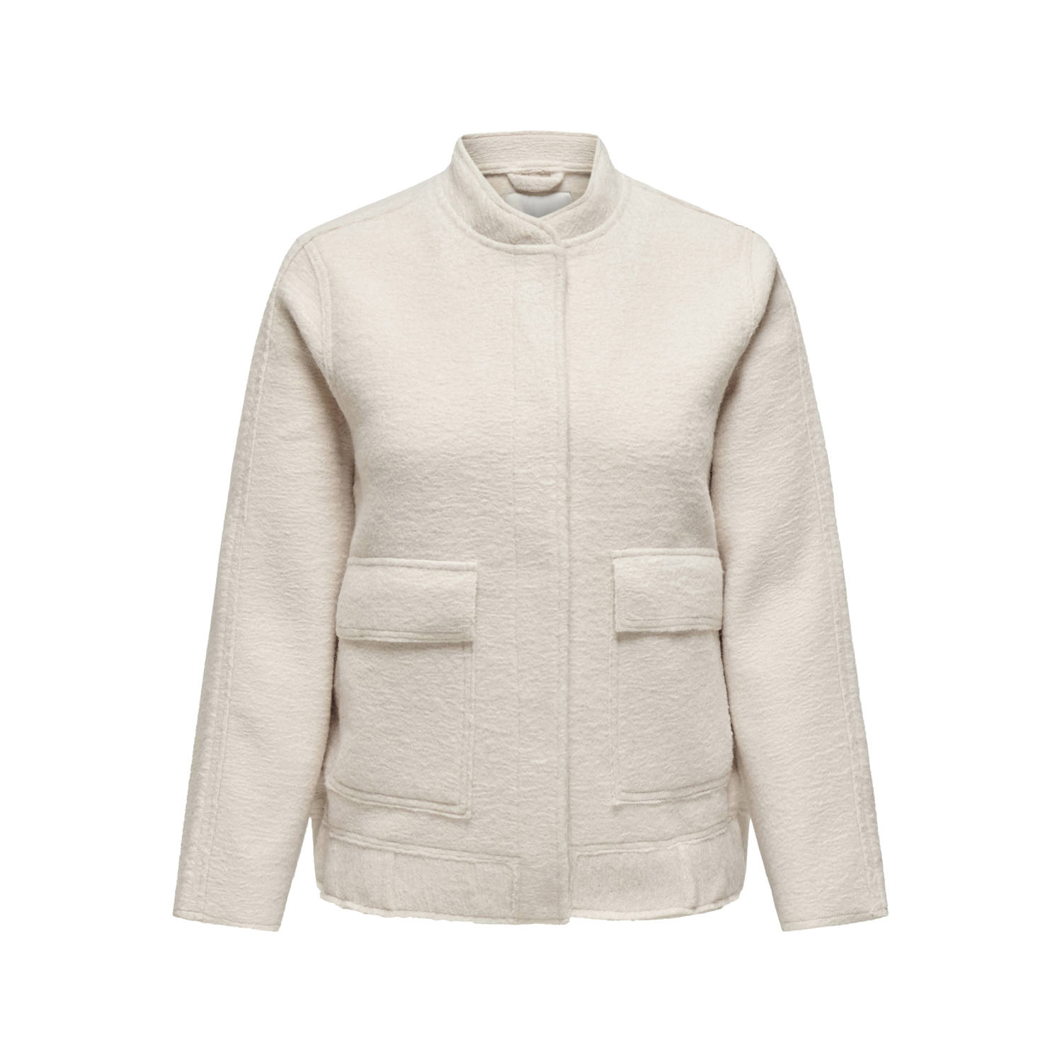 Only Carmakoma Boucle Bomber Jack Moonbeam Beige Dames