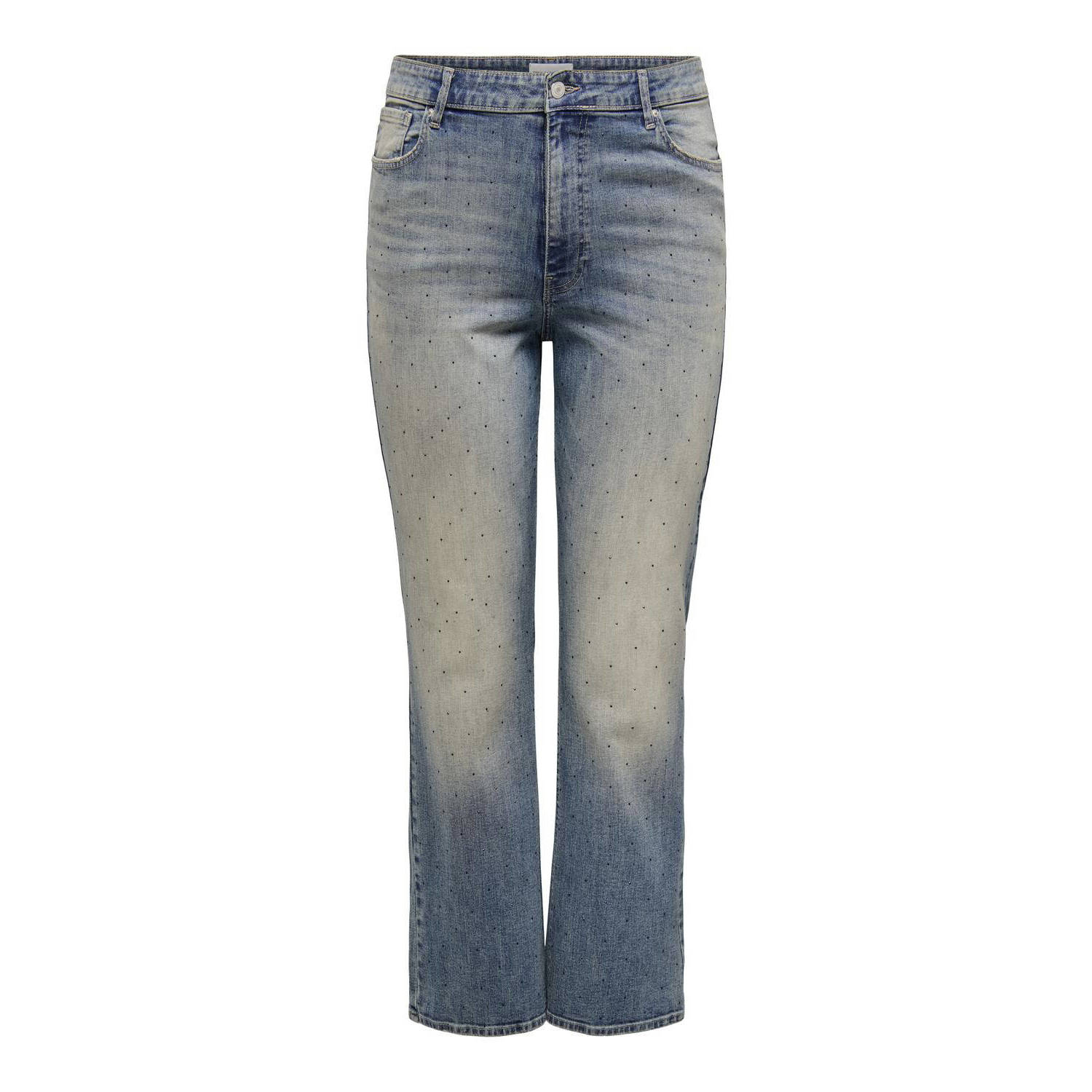ONLY CARMAKOMA high waist slim fit jeans met steentjes medium blue denim