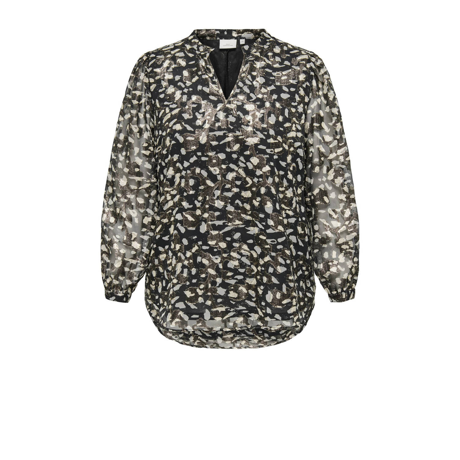 Only Carmakoma V-hals top met Lurex Dot Print Multicolor Dames