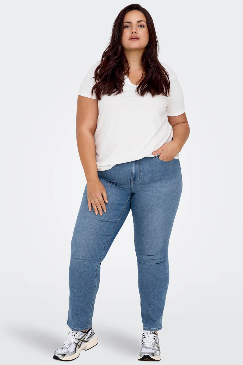 ONLY CARMAKOMA straight leg jeans medium blue denim