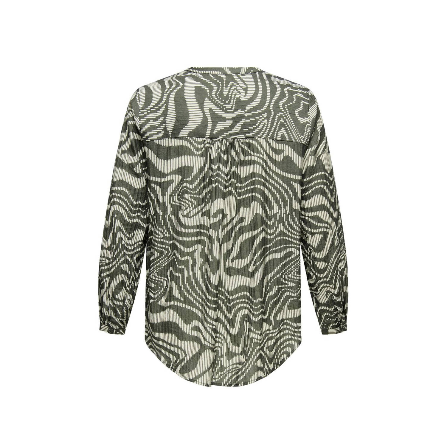 ONLY CARMAKOMA blouse CARITHILDA groen ecru