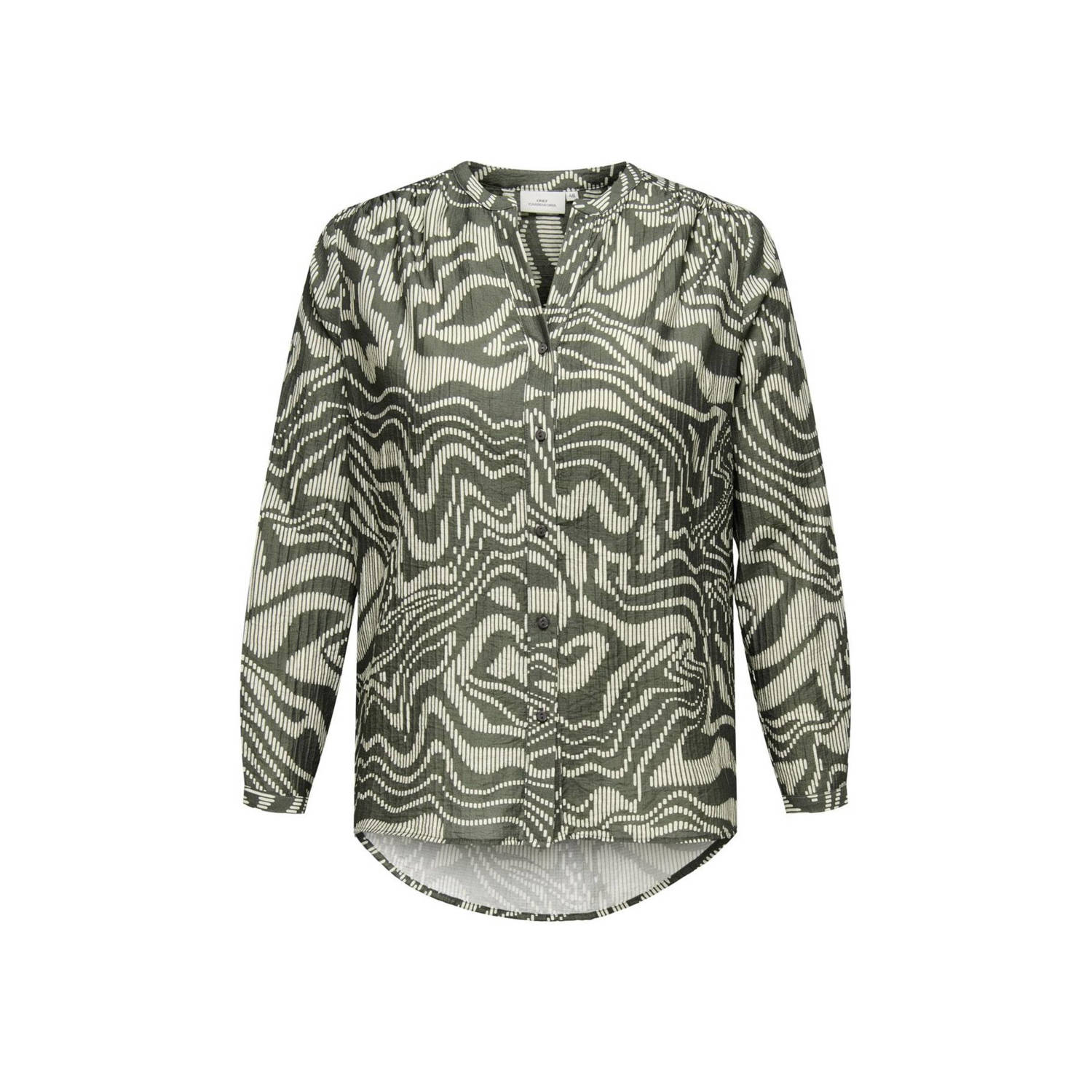 ONLY CARMAKOMA blouse CARITHILDA groen ecru