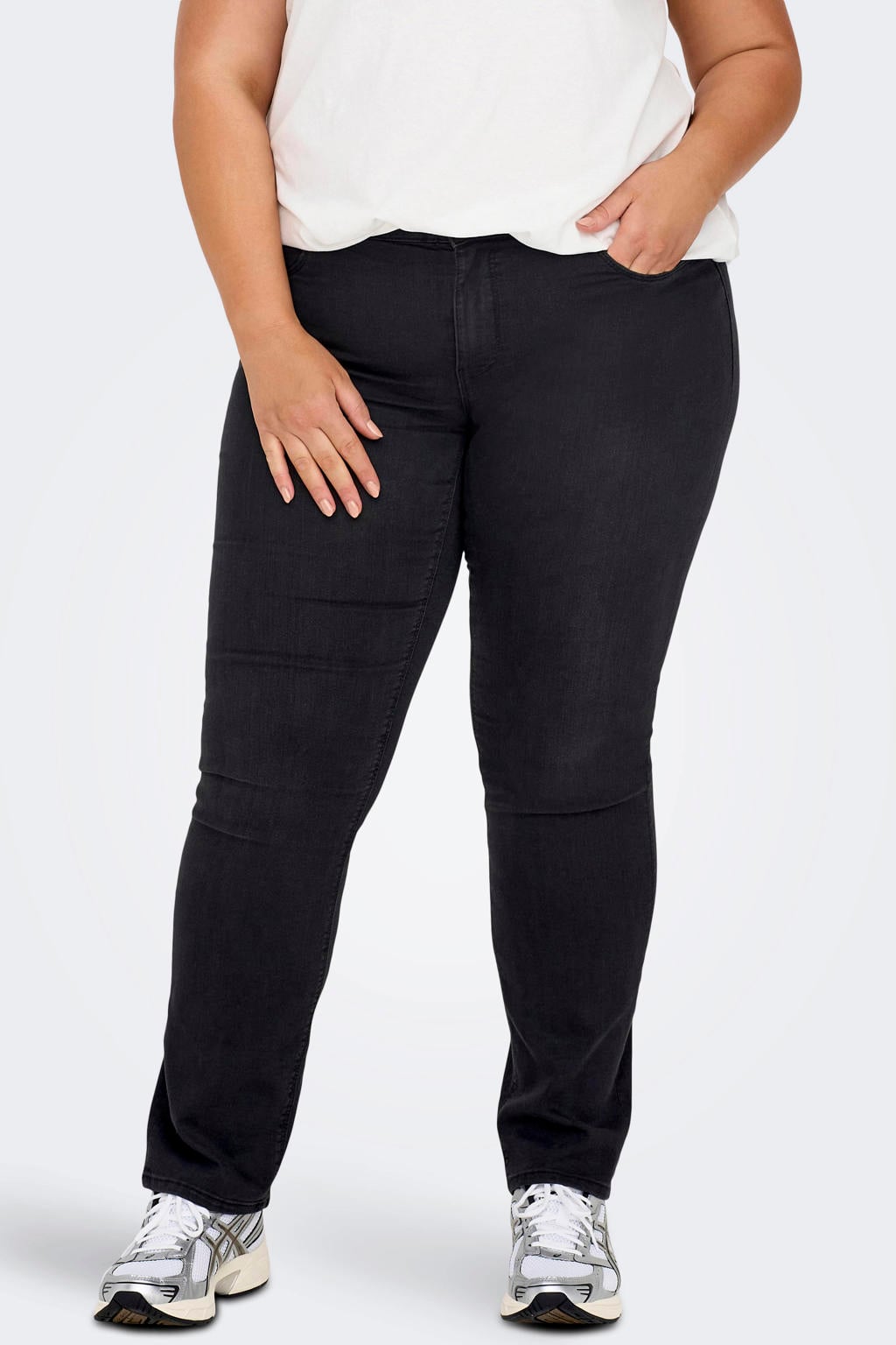 ONLY CARMAKOMA straight leg jeans black denim