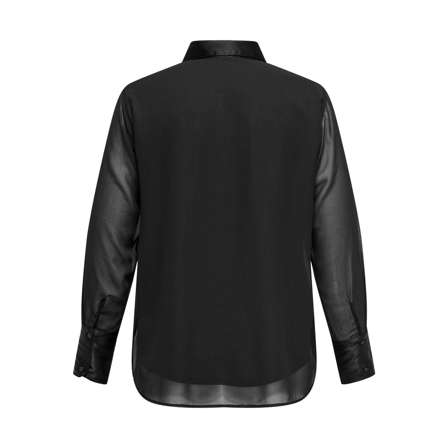 ONLY CARMAKOMA semi-transparante blouse zwart