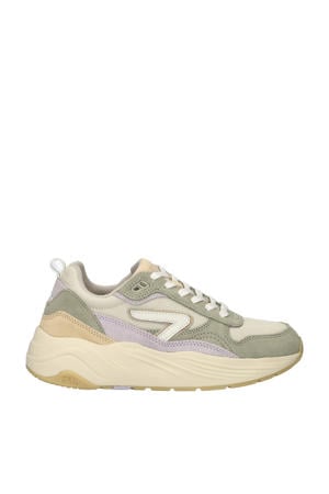 Glide chunky sneakers lichtgroen/beige