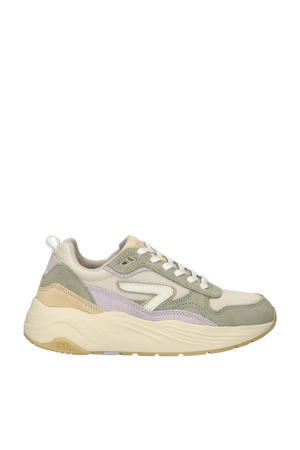 Glide chunky sneakers lichtgroen/beige
