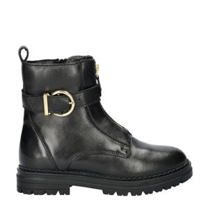   leren enkelboots zwart