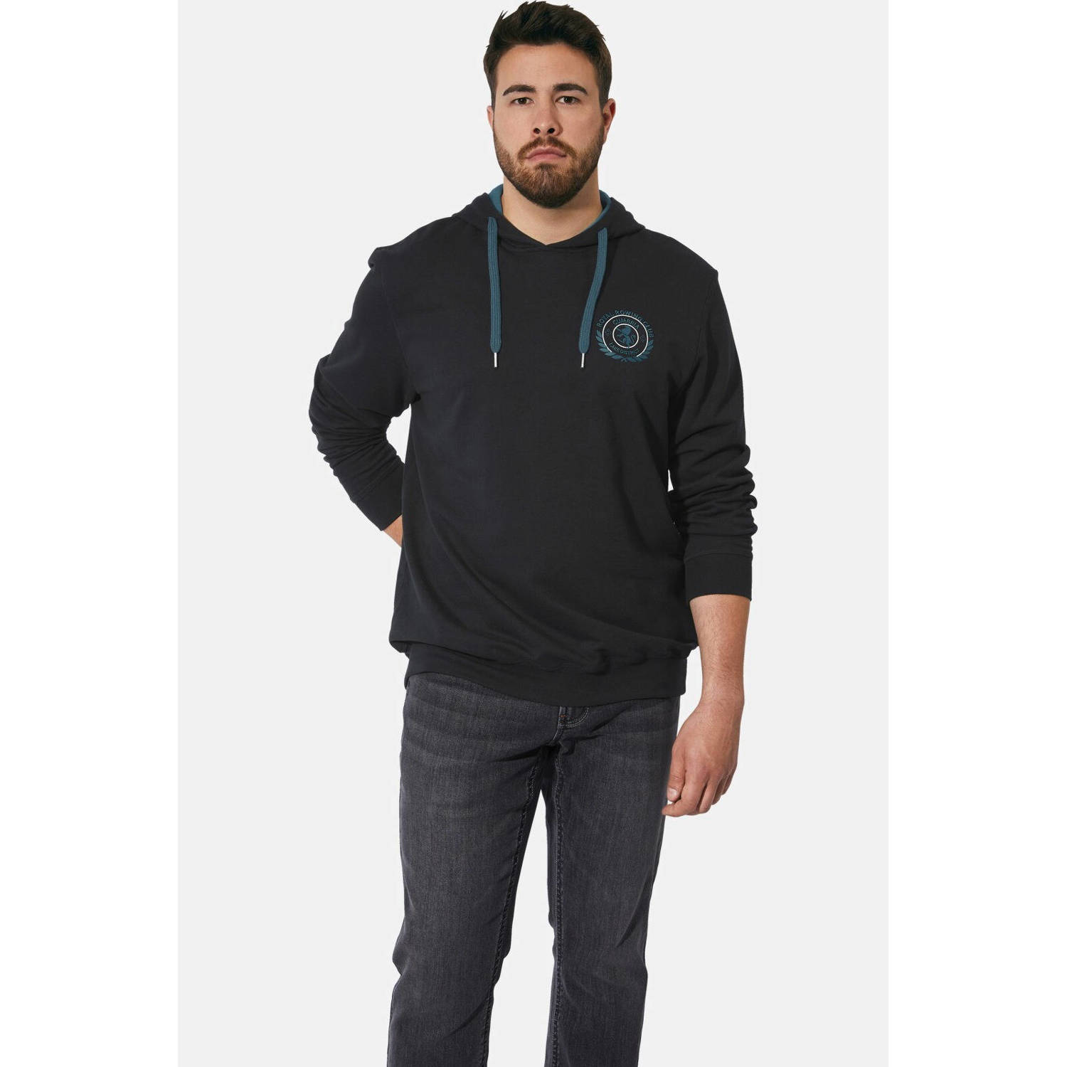 Charles Colby hoodie EARL TODD Plus Size zwart