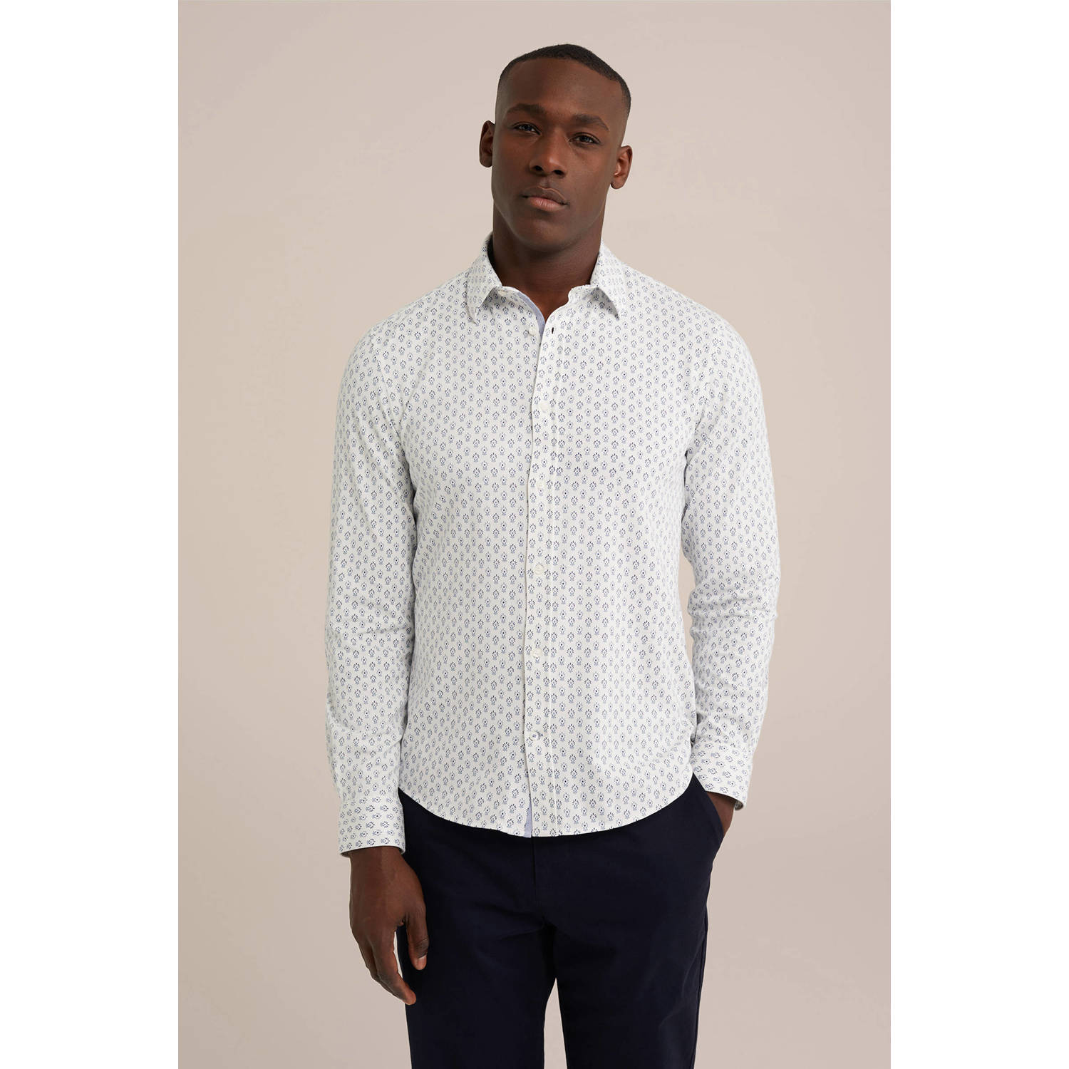 WE Fashion overhemd met all over print wit