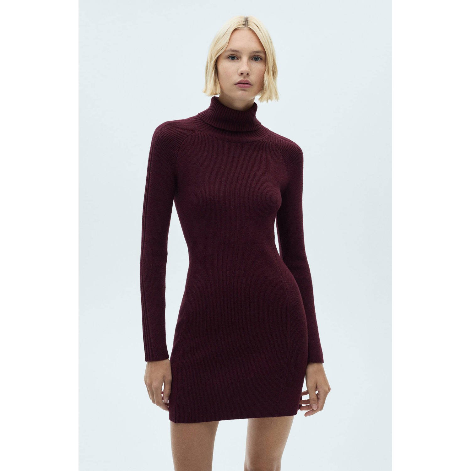 Mango jurk rib gebreid