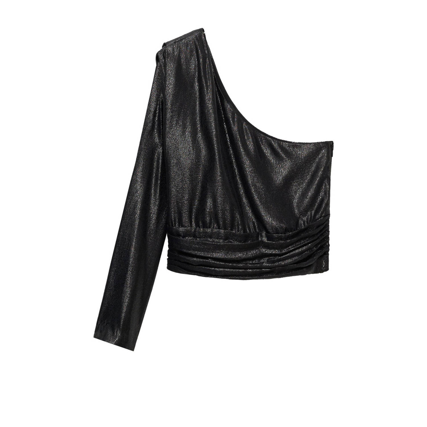 Mango one shouldertop zwart
