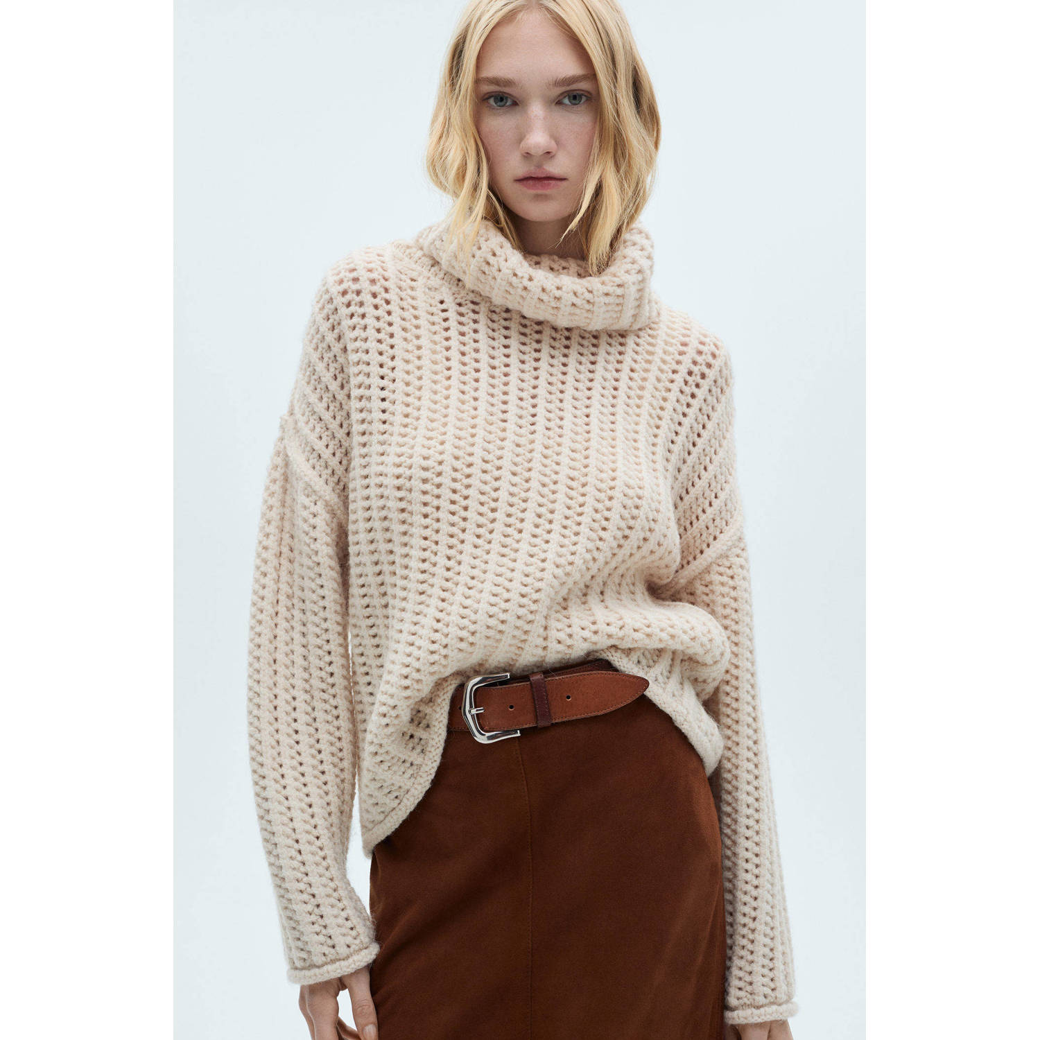 Mango gebreide trui beige