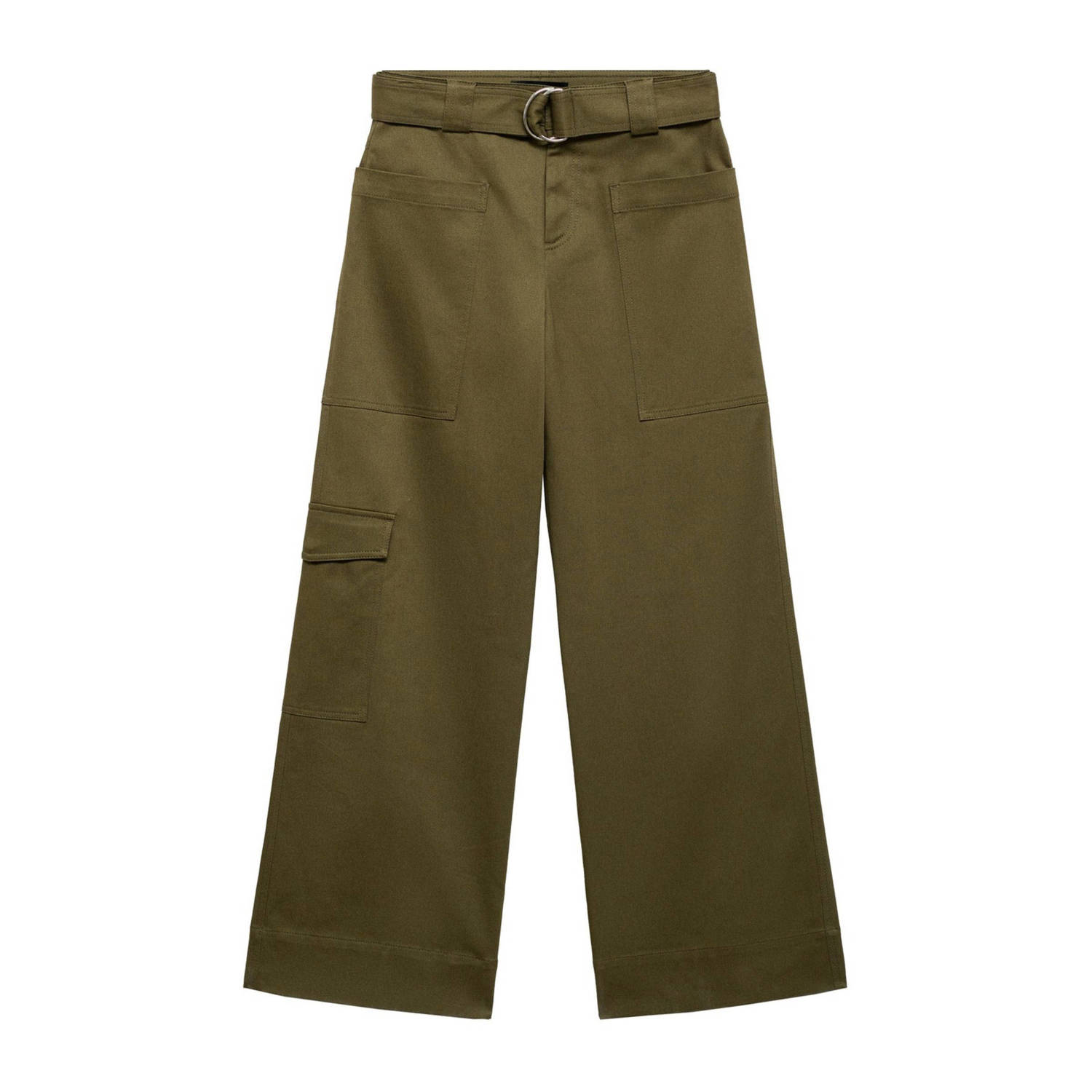 Mango wide leg cargo broek kaki