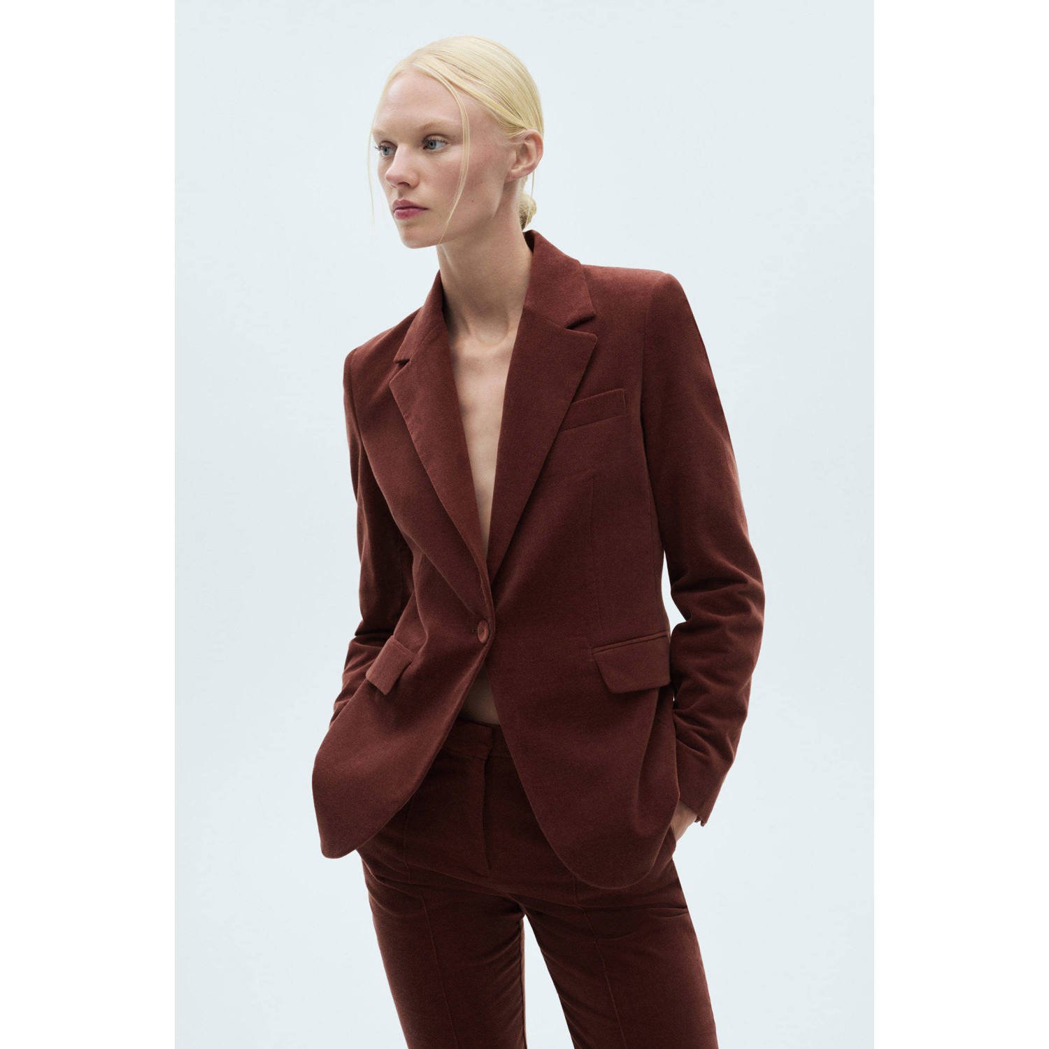 Mango regular blazer donkerrood