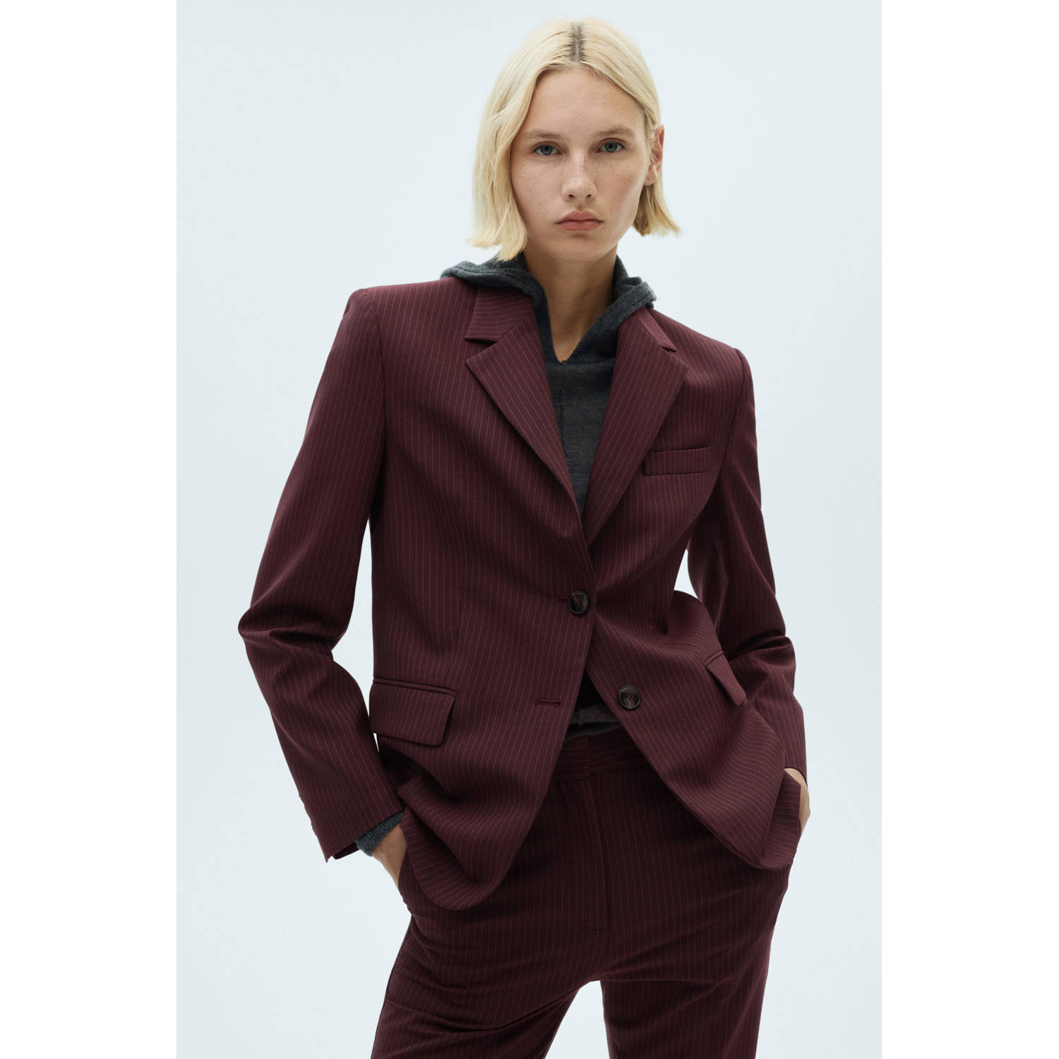 Mango regular blazer donkerrood