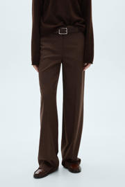thumbnail: Mango geruite wide leg broek bruin