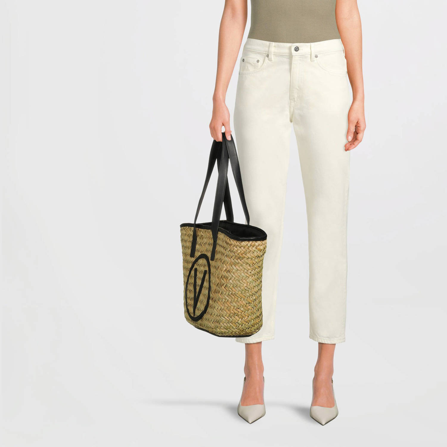 Valentino Bags shopper Samuela naturel zwart