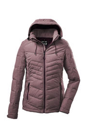 thumbnail: Oudroze dames Killtec outdoor jas van polyester met lange mouwen, capuchon en ritssluiting
