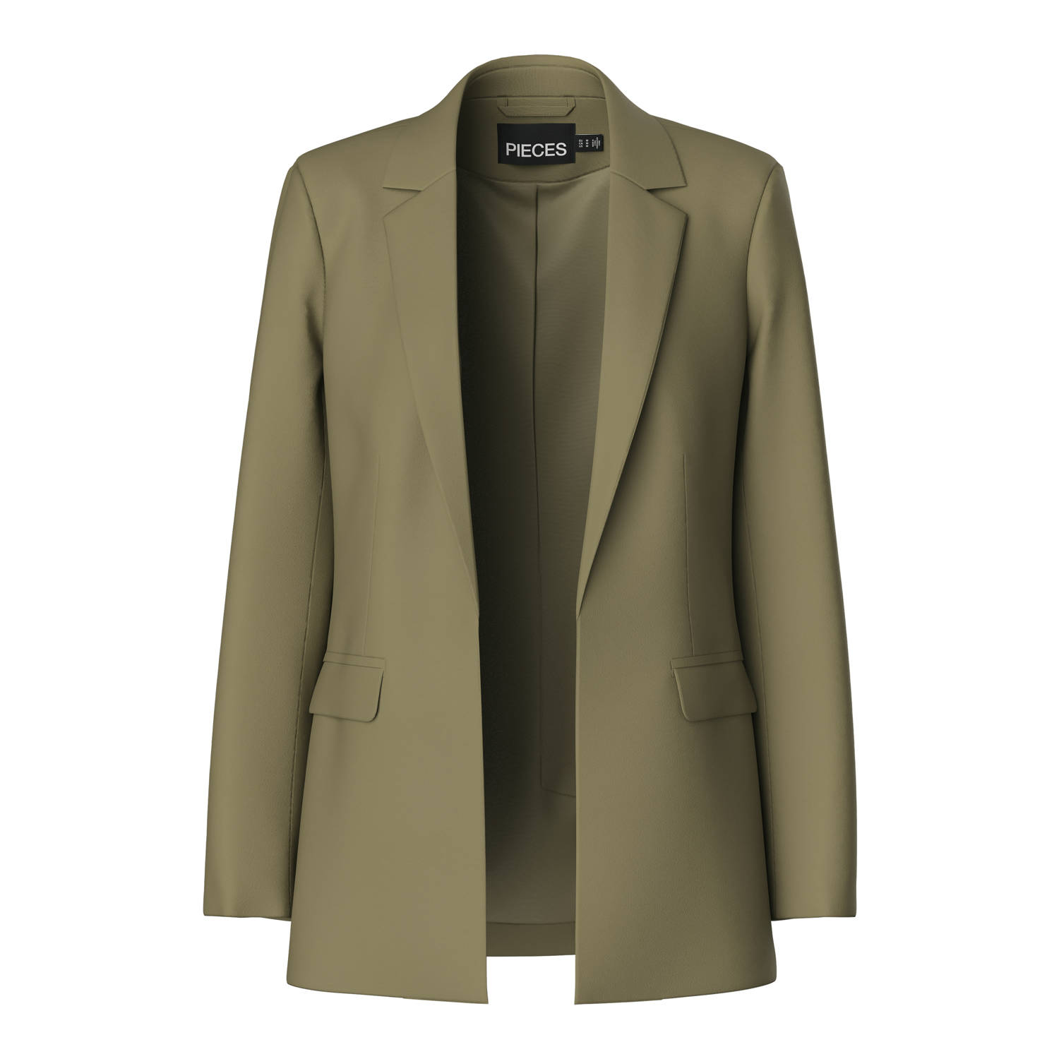 PIECES Curve rechtvallende blazer PCBOZZY kaki