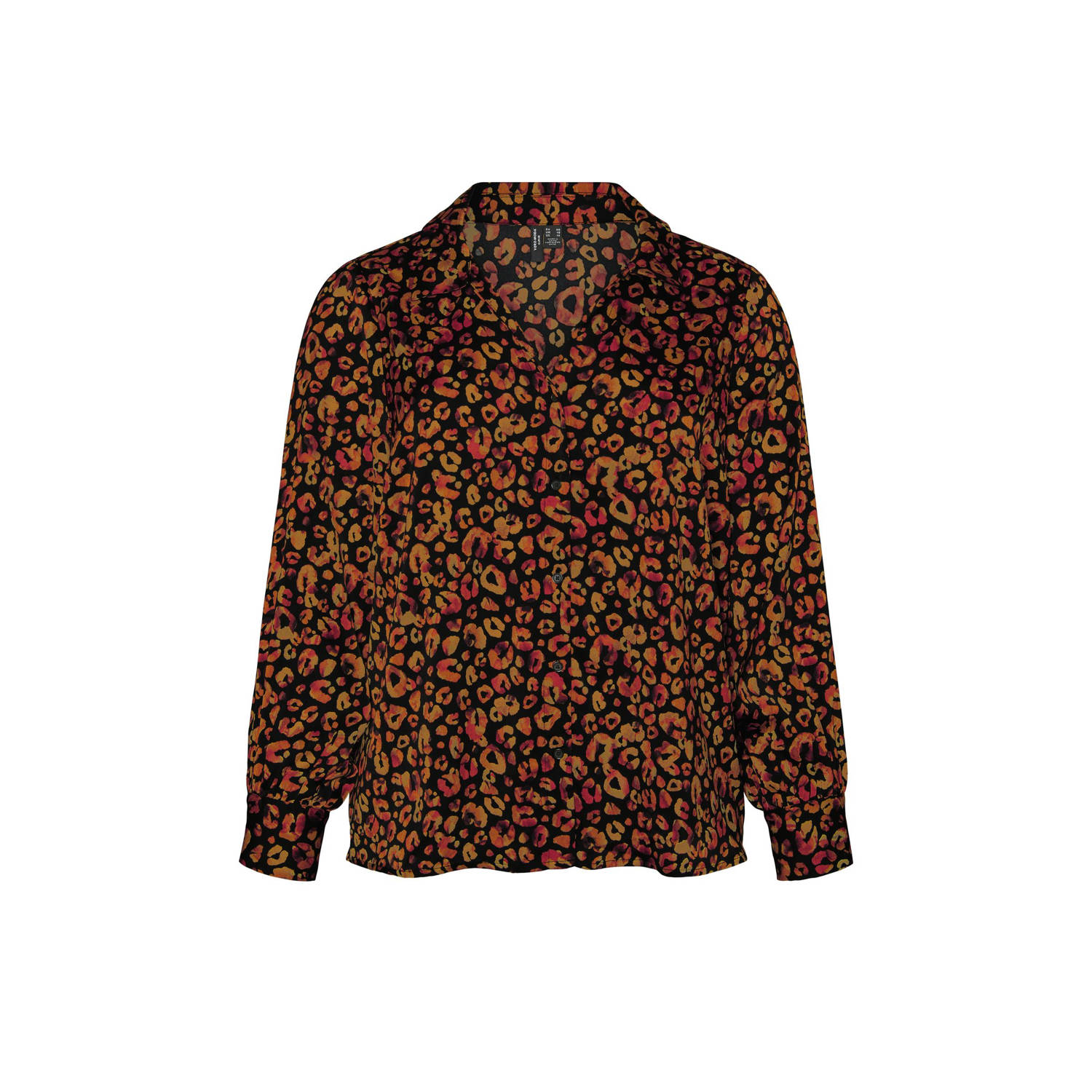 VERO MODA CURVE blouse VMCRUBIA met all over print oranje zwart