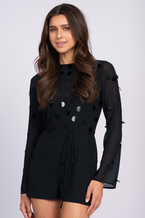 playsuit zwart met pailletten