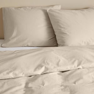 basis dekbedovertrek lits-jumeaux - beige (240x220 cm)