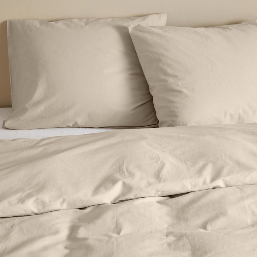 NOUS Living basis dekbedovertrek lits-jumeaux - beige (240x220 cm)