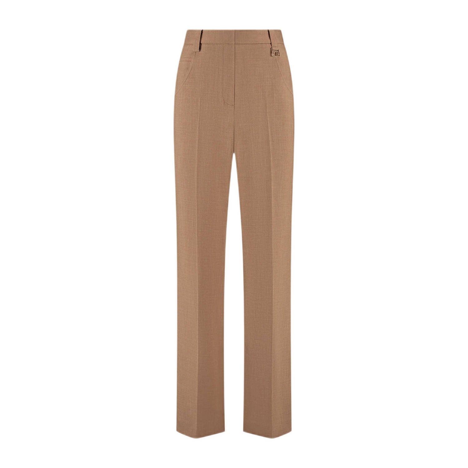 Fifth House straight high waist broek camel