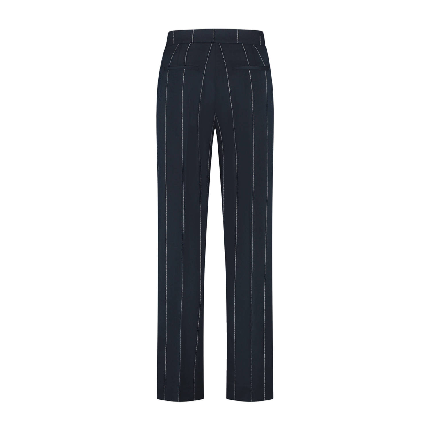 Fifth House wide leg regular waist broek marine met lurex