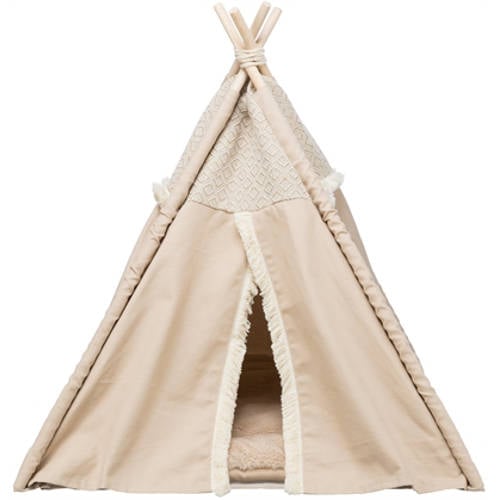 Trixie kattenmand Tipitent Boho Beige 55X55X65 cm afbeelding