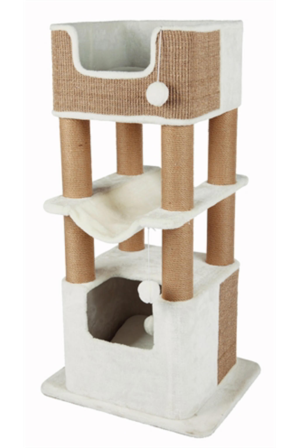 Trixie krabpaal Lucano Wit/Taupe 58X48X110 cm